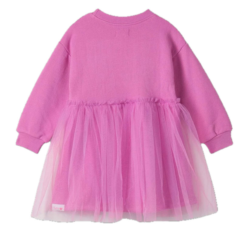 Hatley Kids Fairy Princess Kleid in Violet Materialmix Sweat mit Tüllrock