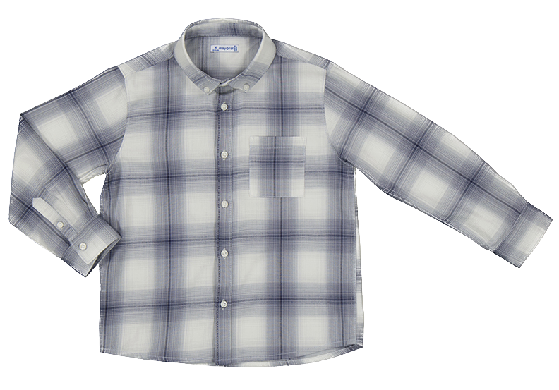 Mayoral Boys Hemd Weiches Flannel - Karo Grau - SALE