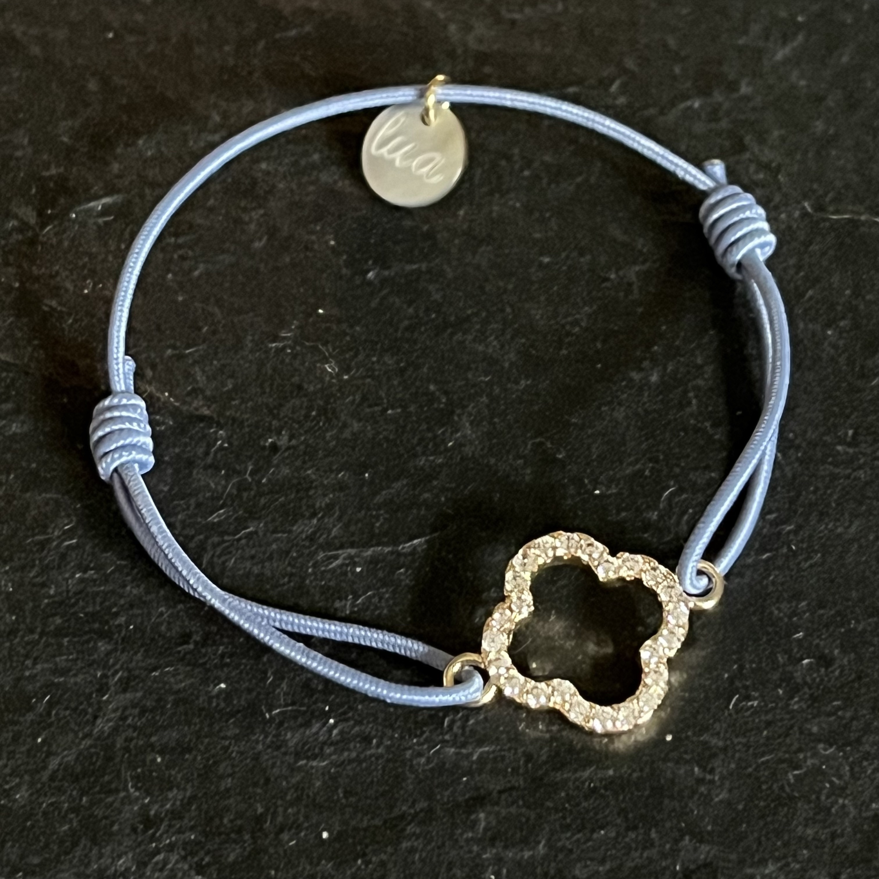 Lua Floris Armband - Elastisch mit Gold Glitzer Charm - Wählen Sie Ihre Farbe Lua Floris Armband - Elastisch mit Gold Glitzer Charm - Wählen Sie Ihre Farbe