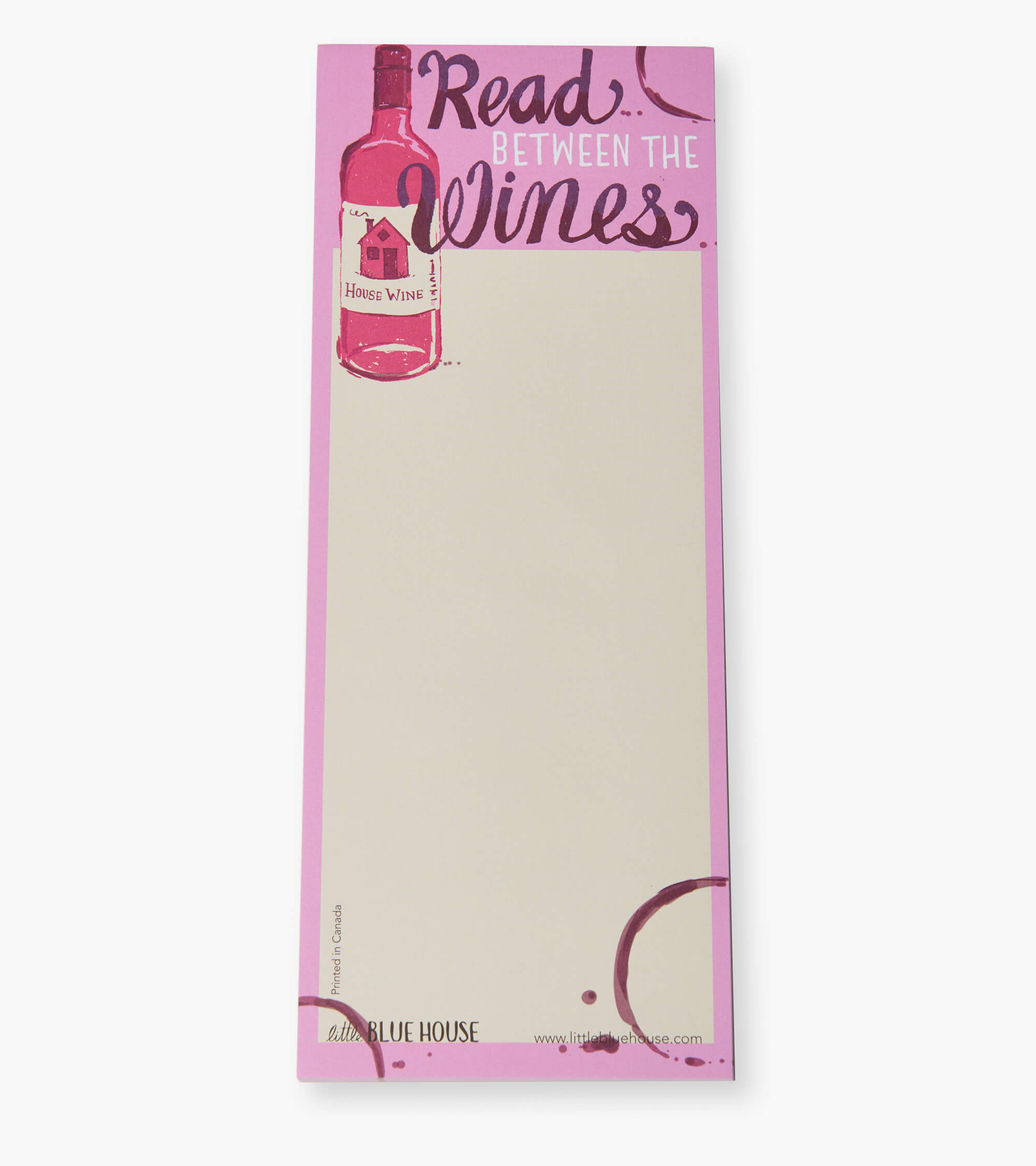 Little Blue House magnetischer Notizblock - Read Between the Wines Magnetic List