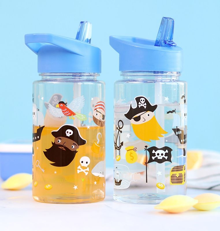 A Lovely Little Company Trinkflasche mit Strohhalm - Piraten