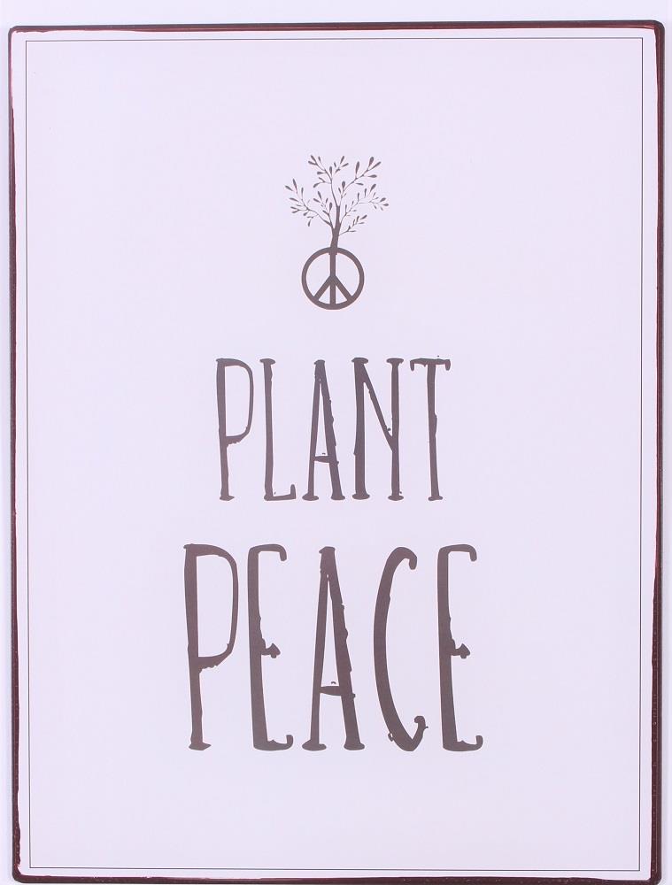 em6326-p Lafinesse Metal Schild - Plant Peace