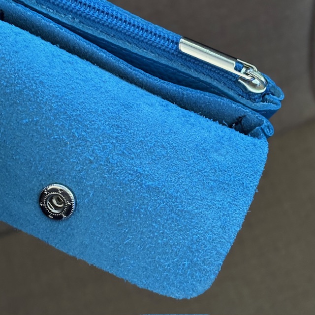 Soft Leder Geldbeutel in Hawaii Blau - Klein 