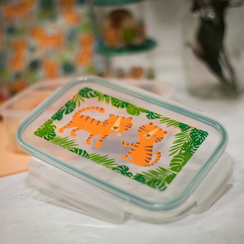lunchbox-mit-3-fachern-tiger-1 SugarBooger Bento Box mit 3 Fächern - Brotzeitbox Tiger
