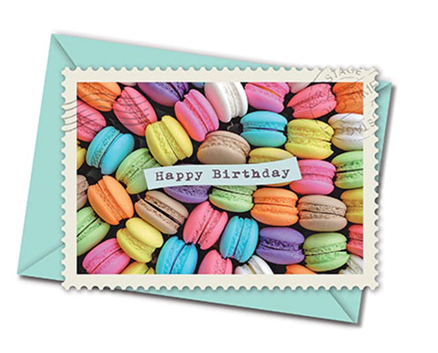 chic mic Postkarte mit Umschlag zum Geburtstag - Bunte Macarons