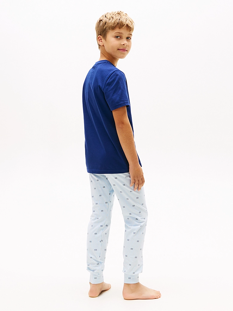 Tommy Hilfiger Jungs Doppelpack T-Shirt / Unterhemden mit Kurzarm - Marine & Hellblau