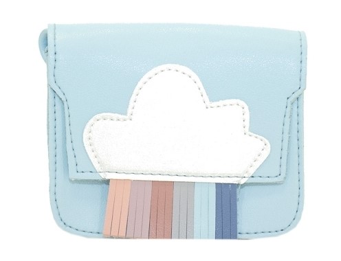 YUKO.B Umhängetasche Kunstleder Hellblau - Regenbogen