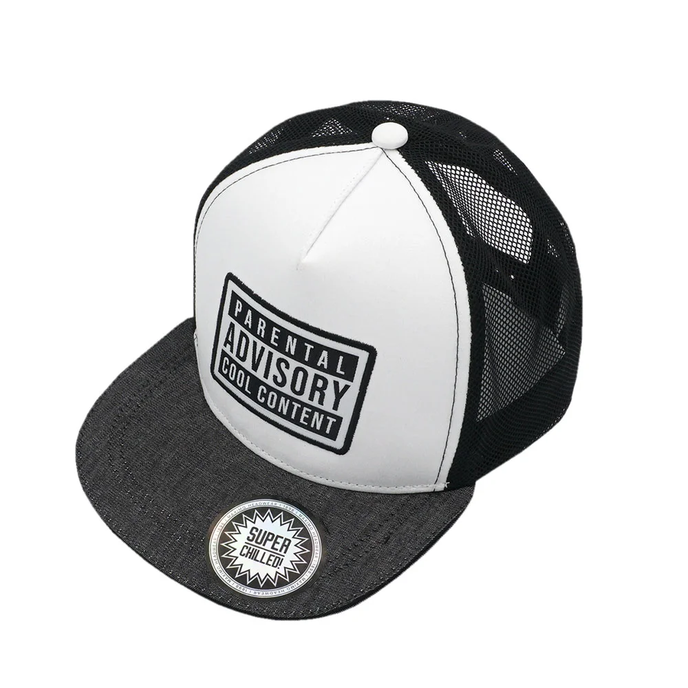X01X435031198000118KTasbIiIG80IE Maximo Trucker Cap in Schwarz - Parental Advisory