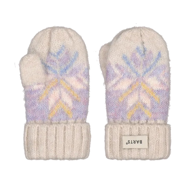 Barts Baby Lorek Strickfäustlinge Wintermuster - Lila/Blau/Gelb