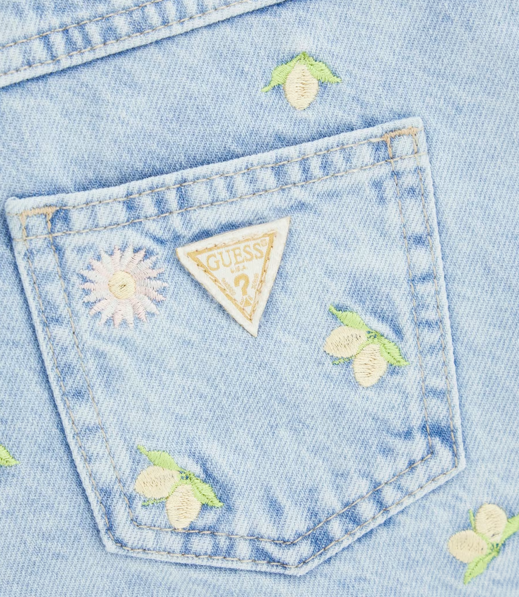 Guess Mädchen Jeans Short mit Zitronen 