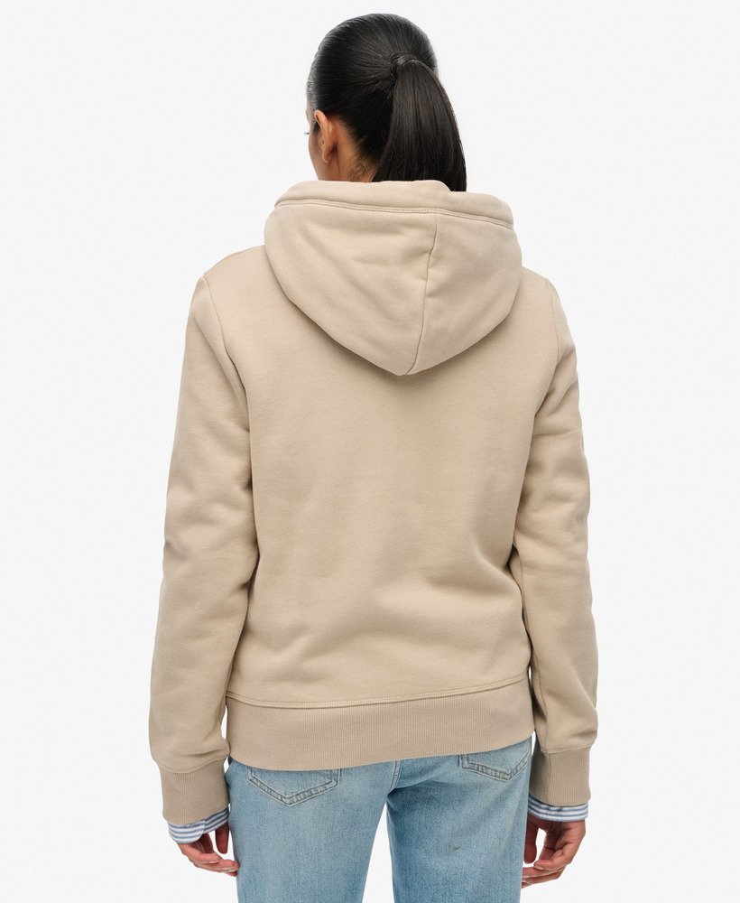 Superdry Country Essential Logo Embroidered Hoodie in Cobblestone Grey Beige Superdry Country Essential Logo Embroidered Hoodie in Cobblestone Grey Beige