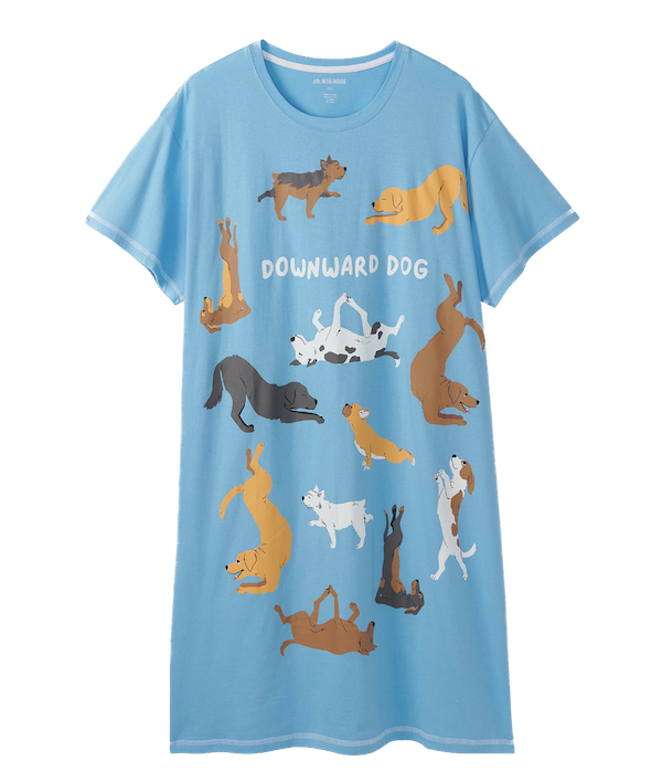 Little Blue House Nachthemd - Night Shirt - Downward Dog - Yoga Hunde Little Blue House Nachthemd - Night Shirt - Downward Dog - Yoga Hunde