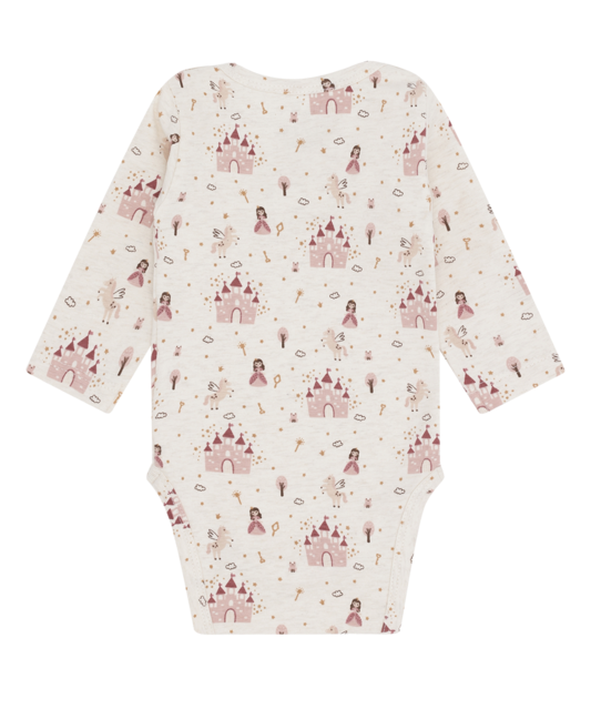 Hust & Claire Langarm Fairy Tale Body in Creme mit Rosa Prinzessin & Schloss Hust & Claire Langarm Fairy Tale Body in Creme mit Rosa Prinzessin & Schloss