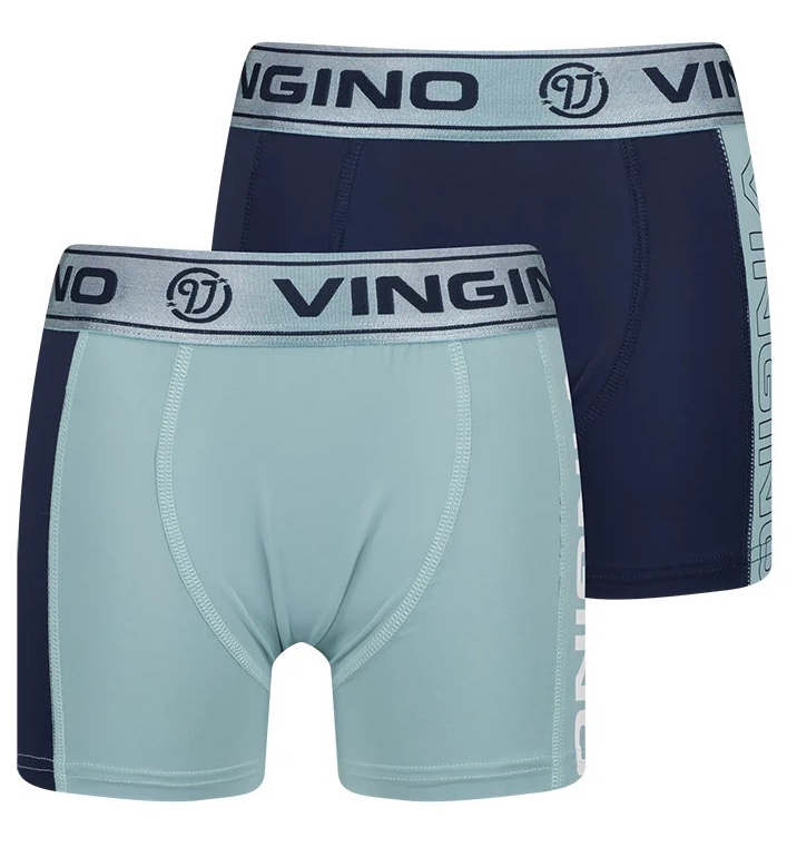 Vingino Boxer 2er Set - 4-Way Stretch Comfort Fit - Navy & Rauchblau