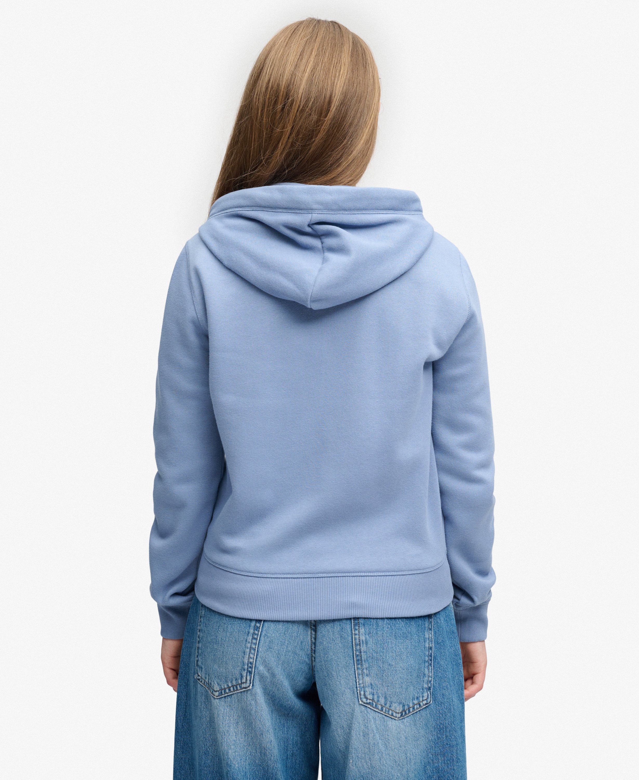 Superdry Damen Kapuzenjacke Signature mit gesticktem Logo - Tidal Blue