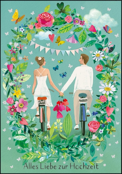 1-7252-1 Edition Gollong Karte - Alles Liebe zur Hochzeit - Fahrräder
