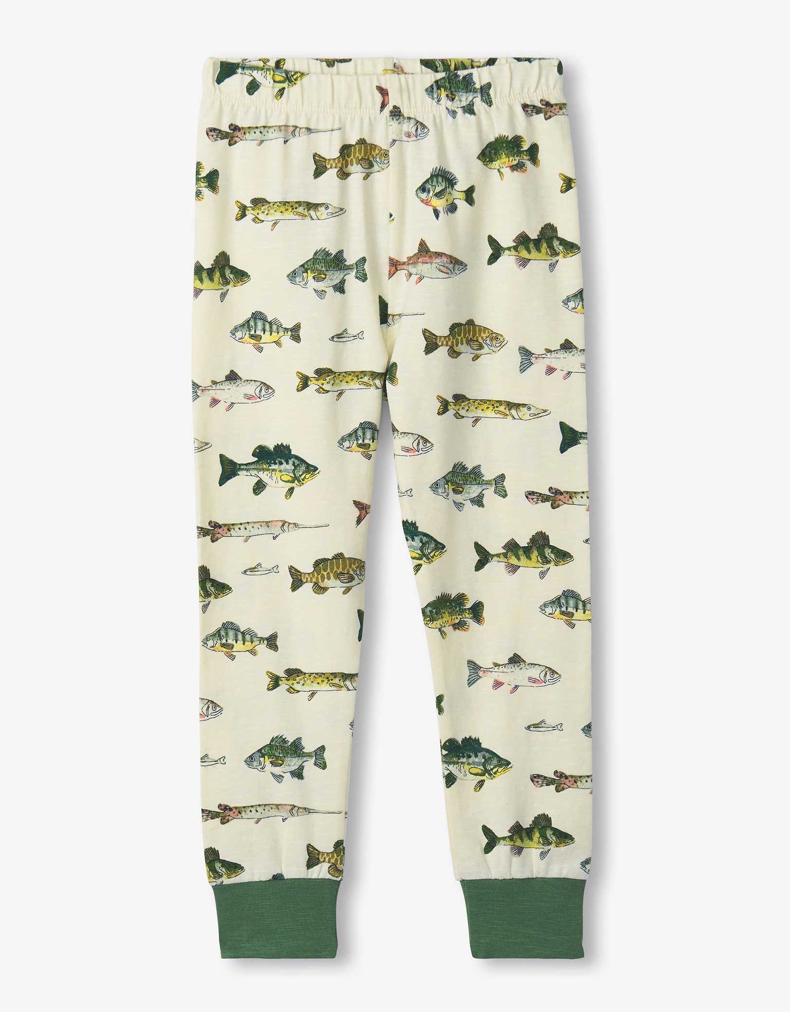 Hatley Langarm Pyjama Stretch Baumwolle - Real Fisch Hatley Langarm Pyjama Stretch Baumwolle - Real Fisch