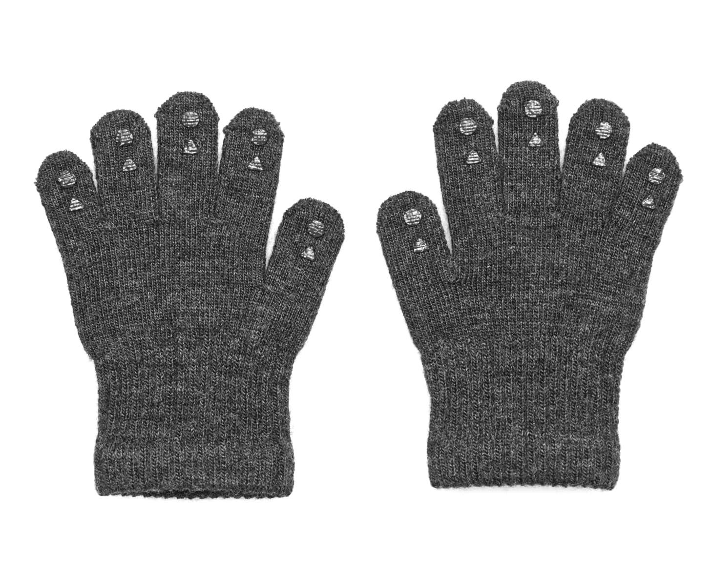 GoBabyGo Grip Wolle Grip Finger Handschuhe in Grau Anthrazit