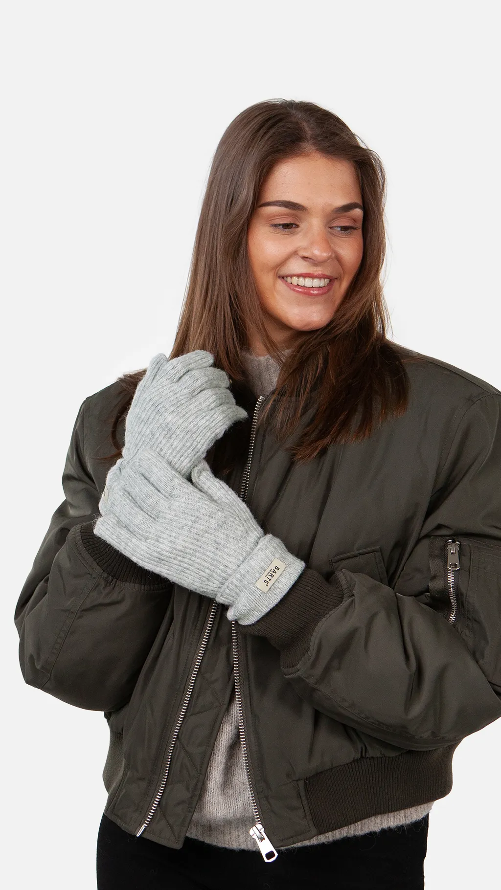 Barts Darty Gloves Strick Handschuhe in Grau Barts Darty Gloves Strick Handschuhe in Grau