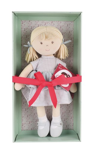 Tikiri Bonikka Puppe Neva Blond mit hellblaues Kleid - 38 cm