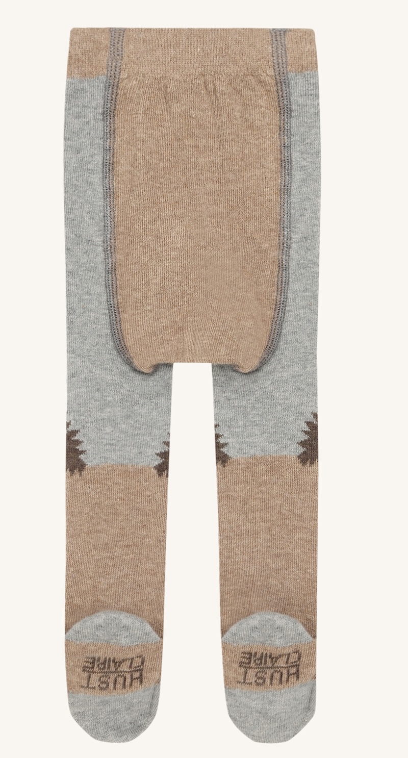 Hust & Claire Strumpfhose Frankie Hedgehog - Igel in Grau & Beige