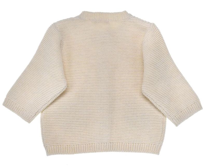 Bondi Strickjacke in Creme mit Bären Stickerei