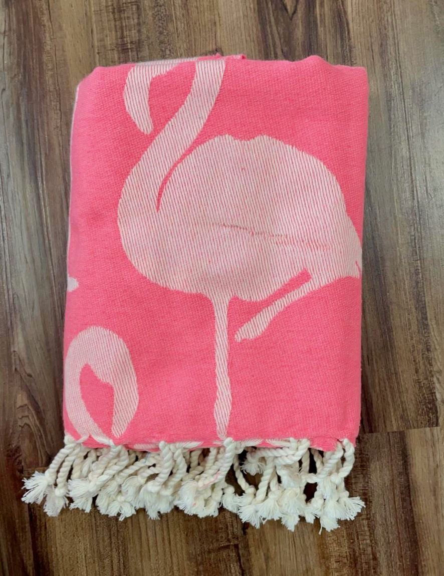 Cotonway Hamam Tuch Baumwolle 100 cm x 200 cm in Neon Pink - Flamingo