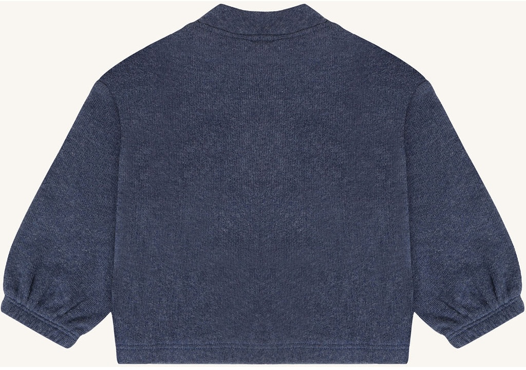 Hust & Claire Sigurt Feinen Sweatshirt Pullover mit Kangaroo Tasche in Blau