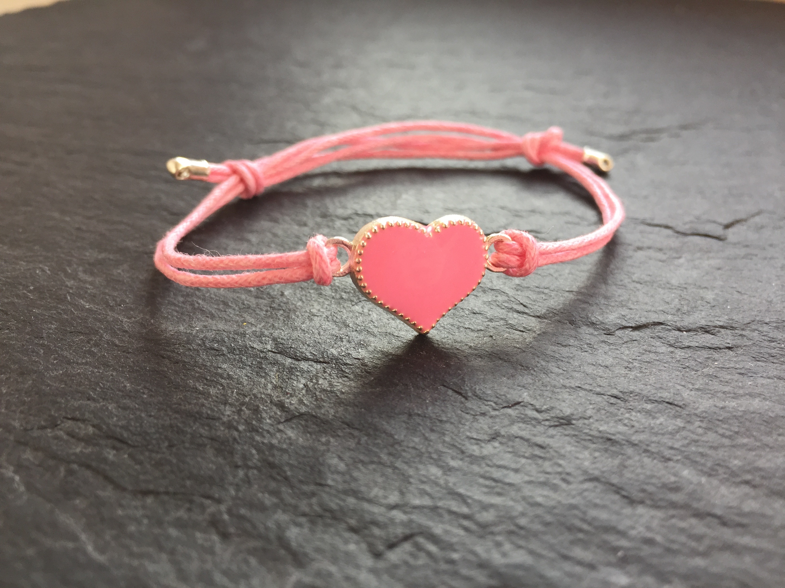 WOWZERS-COTTON-CHARMBAND-ROSA-HERZ Wowzers Baumwolle Armband in Rosa - Herz