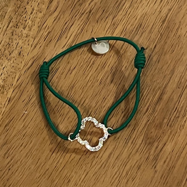 Lua Floris Armband - Elastisch mit Gold Glitzer Charm - Wählen Sie Ihre Farbe 