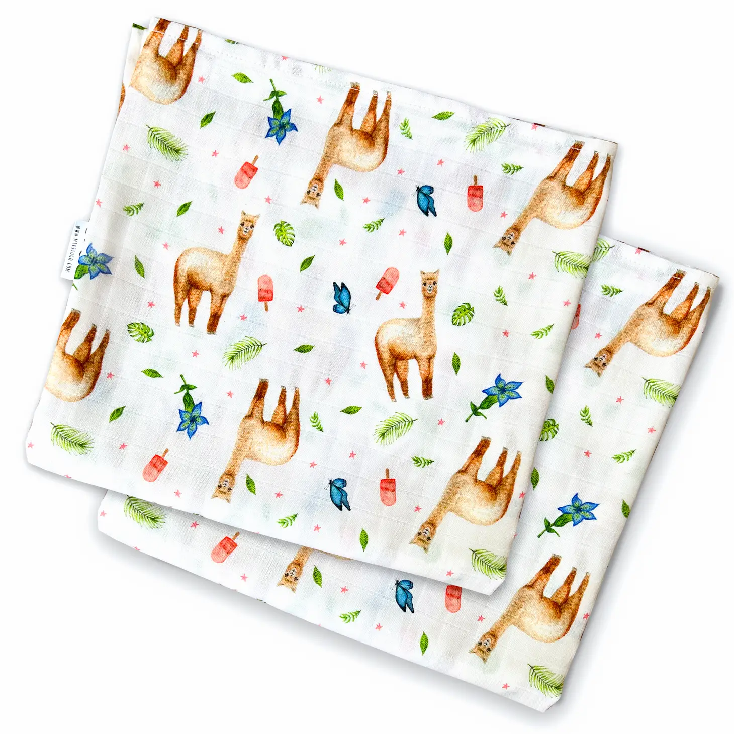 Mies to go Muslin Swaddle Tuch - Alpaka - 2er-Pack 60x60