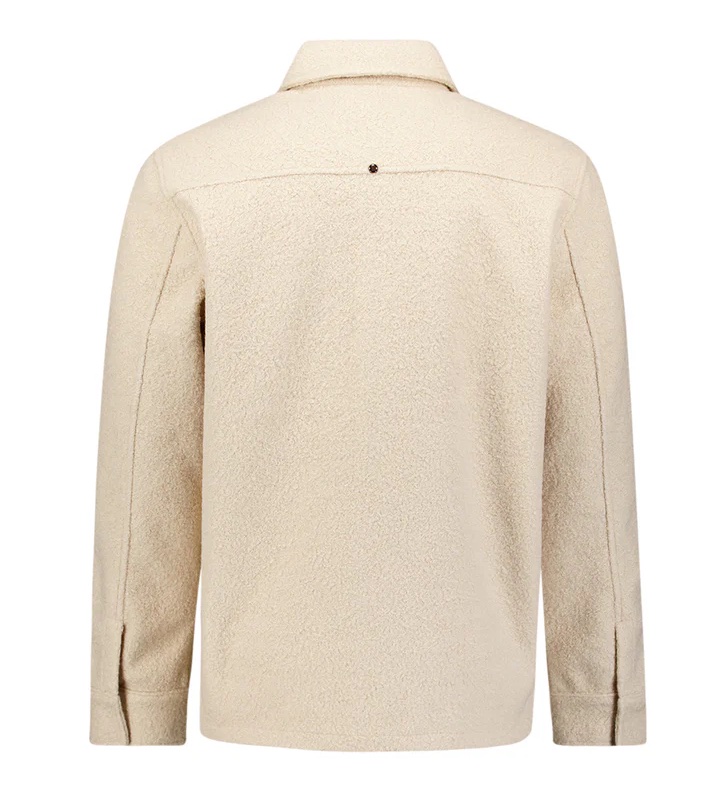 NO EXCESS Teddy Zip Overshirt / Jacke in Creme 