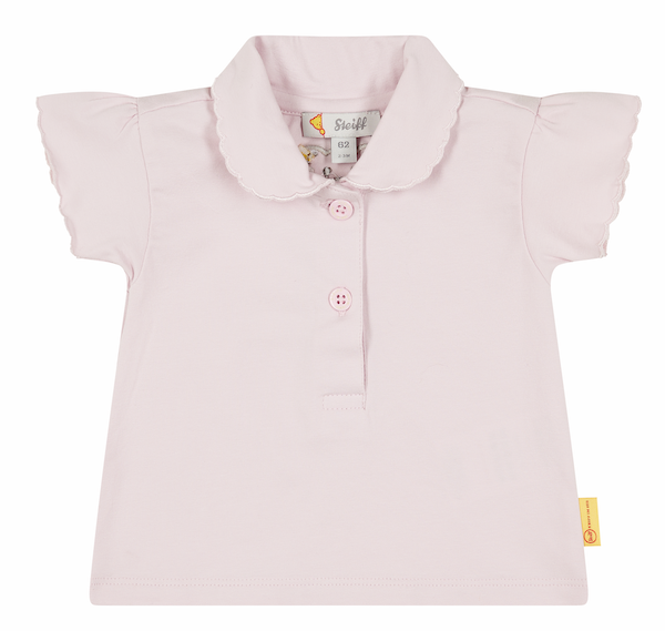 L002412422-Steiff-Madchen-Polo-rosa Steiff Baby Mädchen Kurzarm Polo Shirt in Rosa - SALE