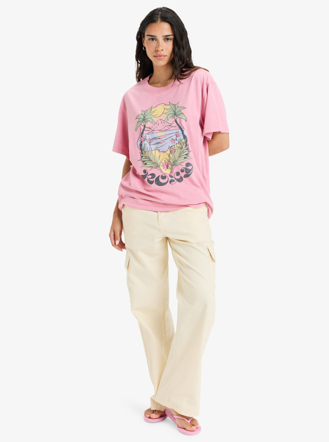 Roxy Sunnyoversize - T-Shirt für Frauen in Orchid Smoke/Rosa - SALE
