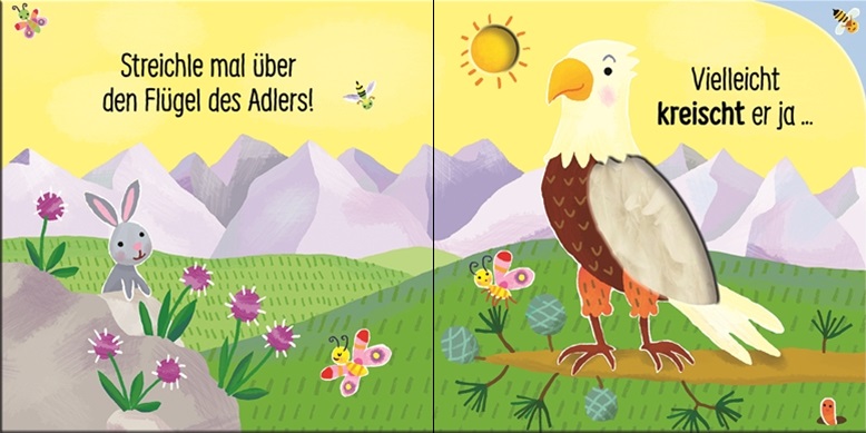 create_spread-56 Usborne Ich brumme! Glaubst du nicht? Dann Kraule mich!
