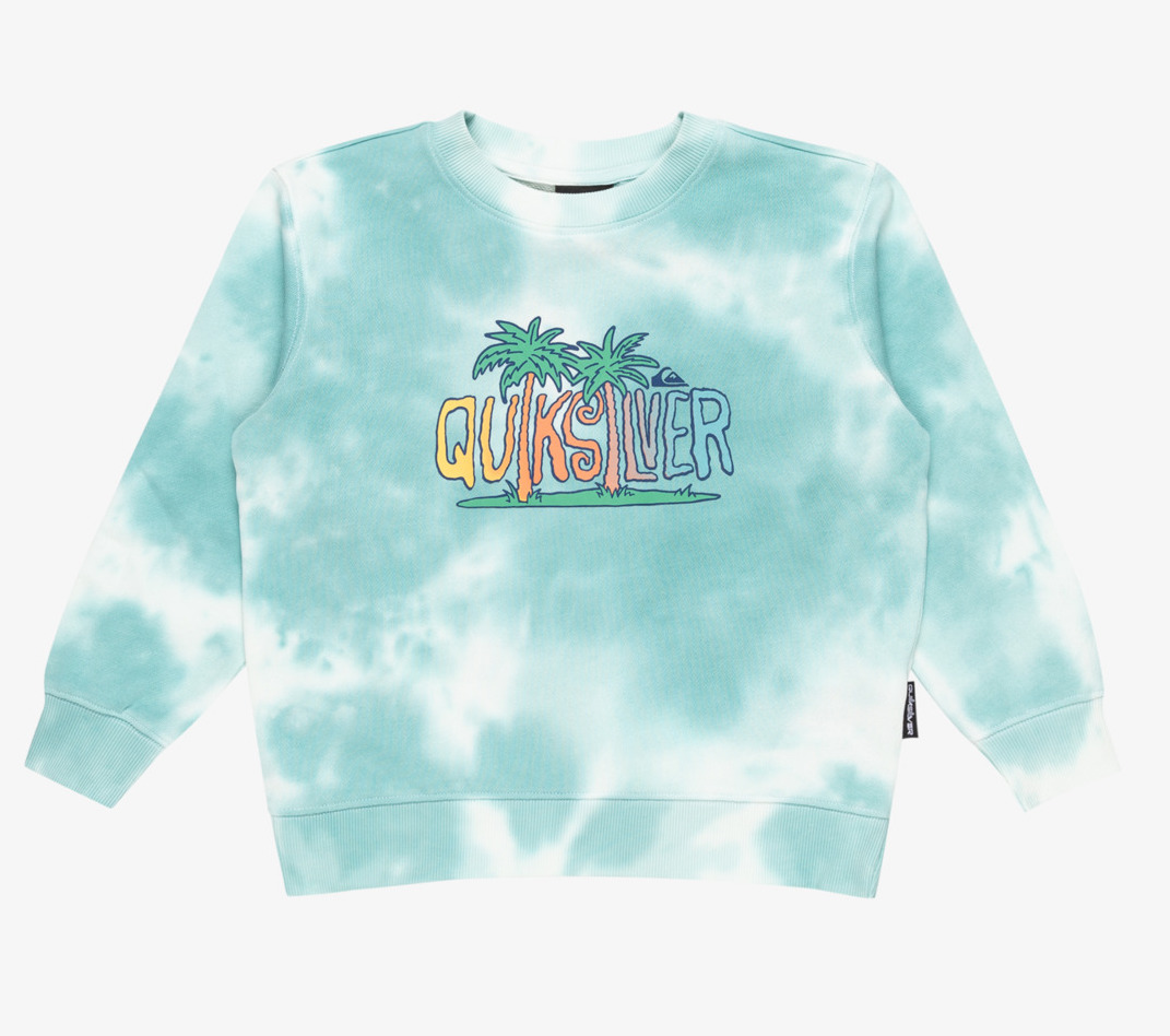 Quiksilver Boys Tie Dye Sweatshirt mit Rundhals in Grün - SALE