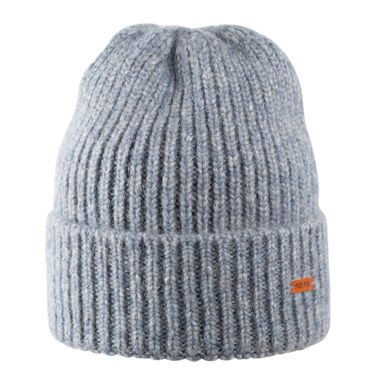 PURE PURE Damen Beanie Merinowolle & Baby Alpaca - Blau Melange
