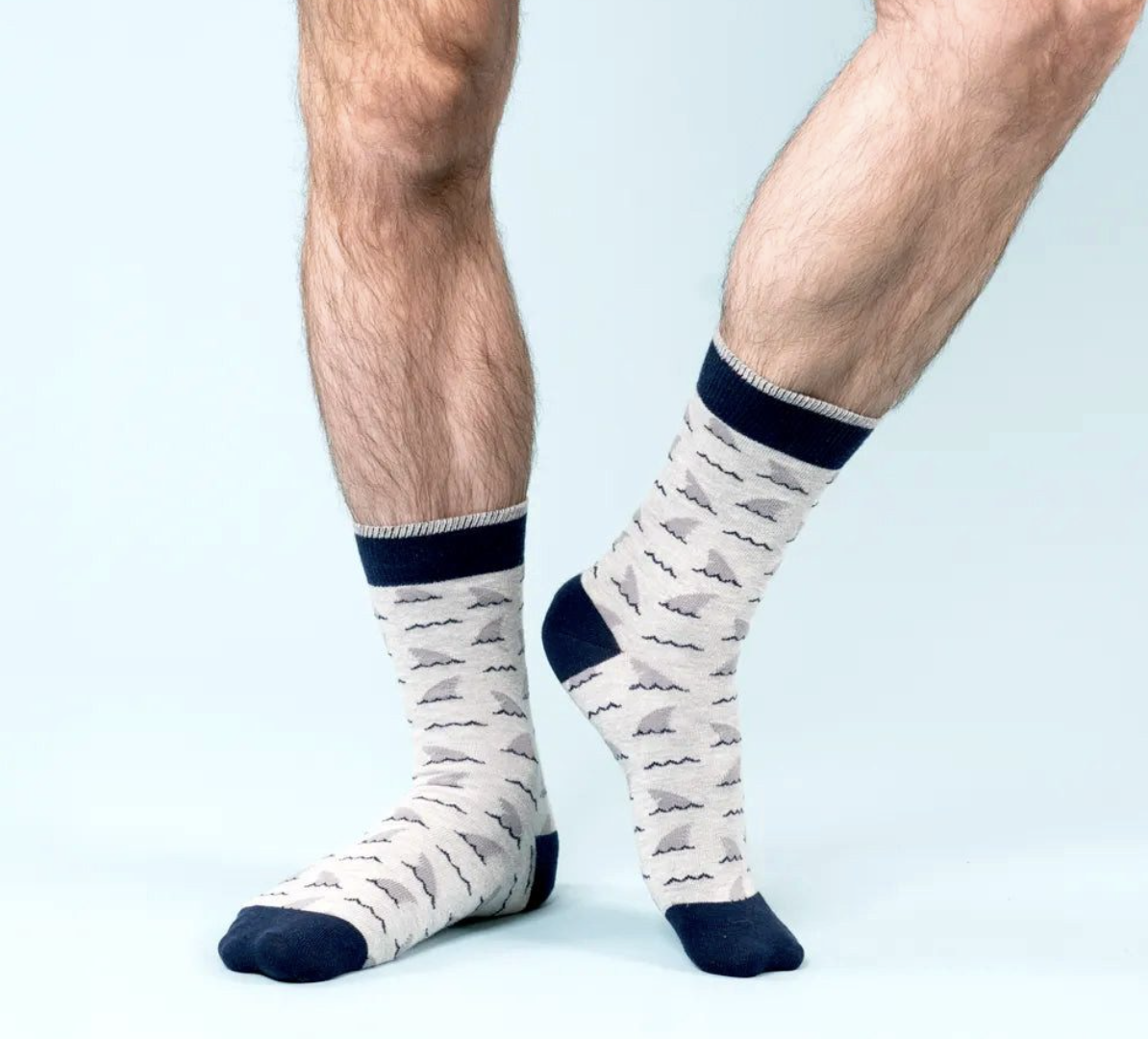 Cabaia Herren Socken - ANTOINE & CINDY in Grau - Haiflosse - SALE