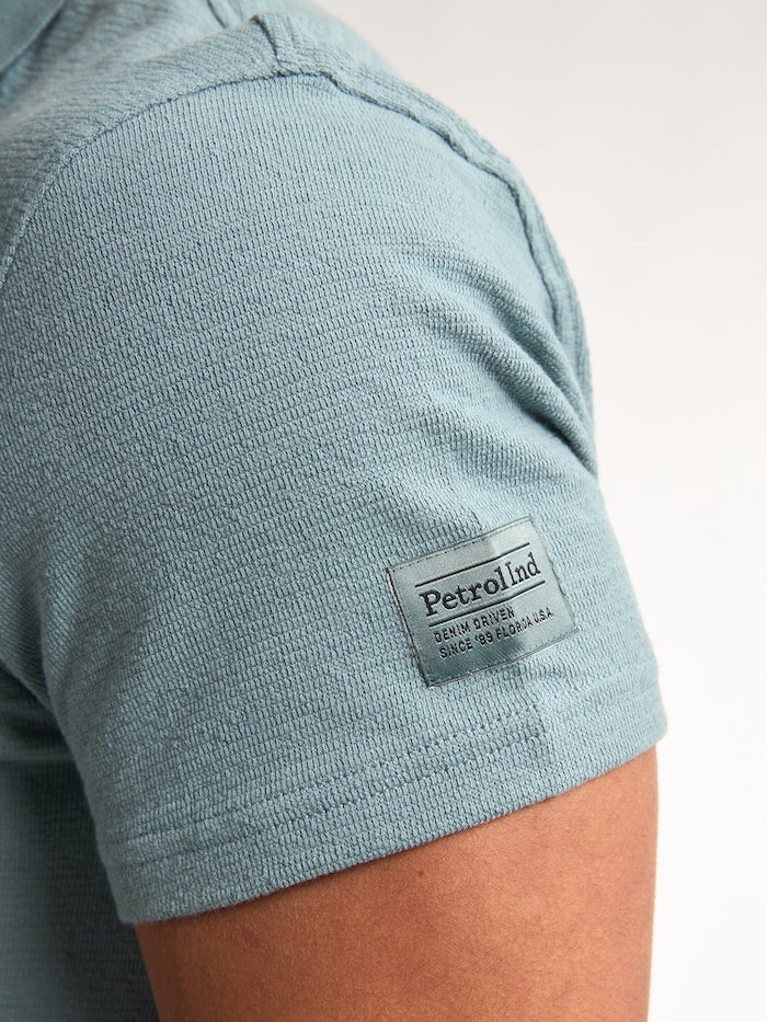 Petrol Industries Herren Towelling Polo in Driftwood Blau