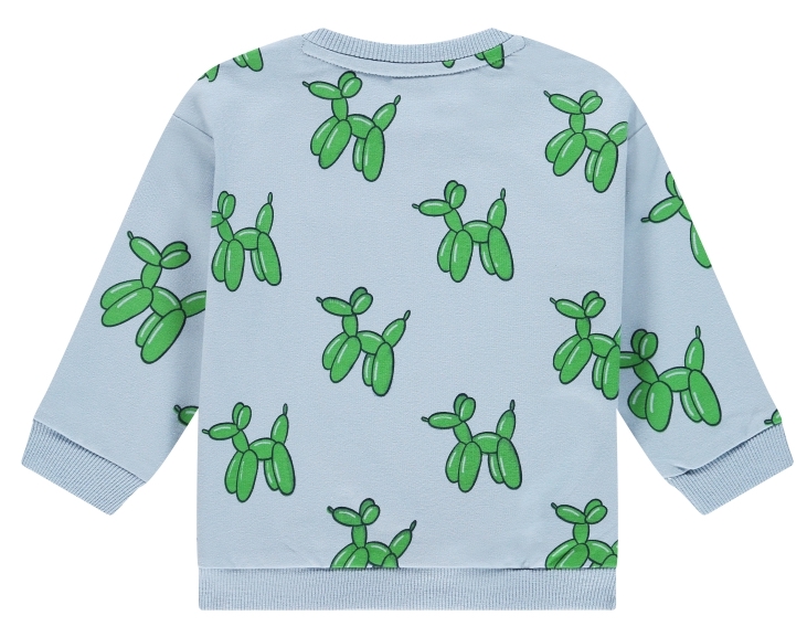 Babyface Baby Jungs Sweatshirt in River Hellblau mit Ballon Hunde in Grün