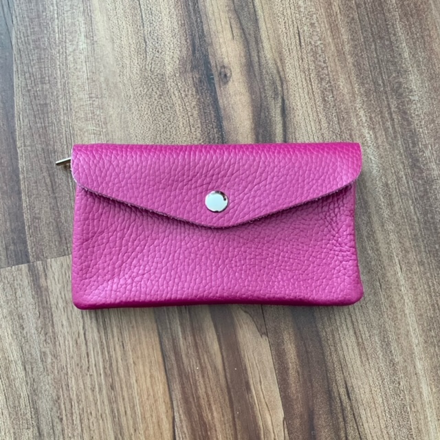 Soft Leder Geldbeutel in Himbeere