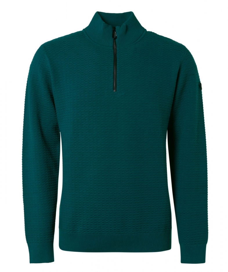 21230936-131-Ocean-197505 NO EXCESS Langarm Pullover Half Zipper in Ozeanblau