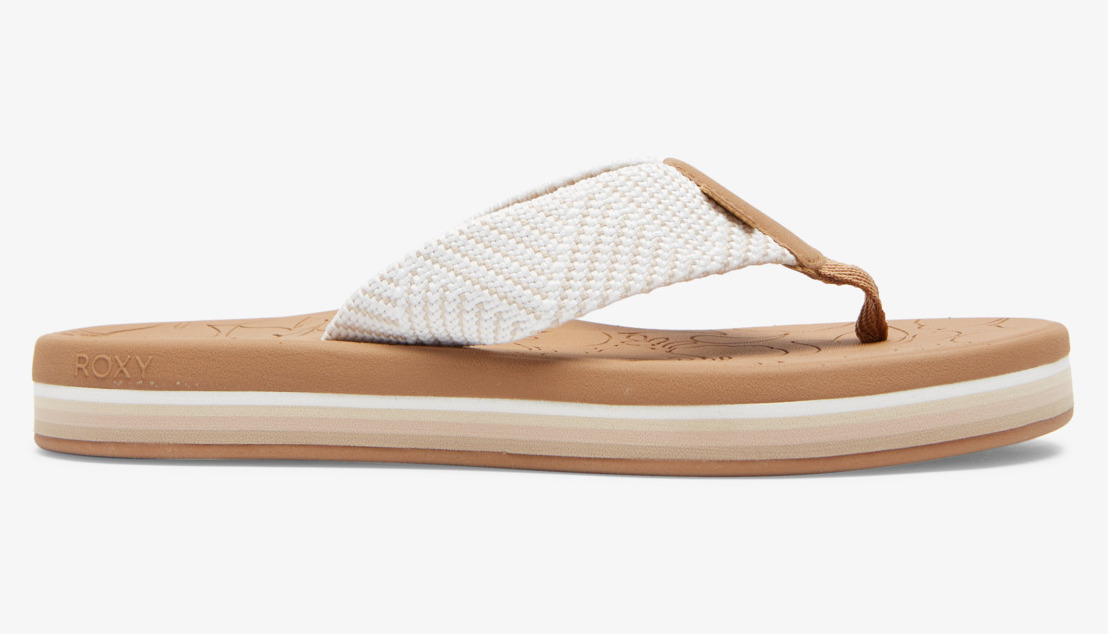 Roxy Colbee Hi Flip Flop Sandalen für Frauen in Natur & Weiß Roxy Colbee Hi Flip Flop Sandalen für Frauen in Natur & Weiß