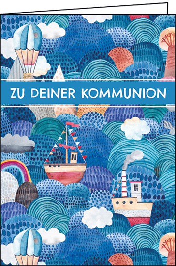 Edition Gollong Grußkarte zur Kommunion - Ballon und Boote