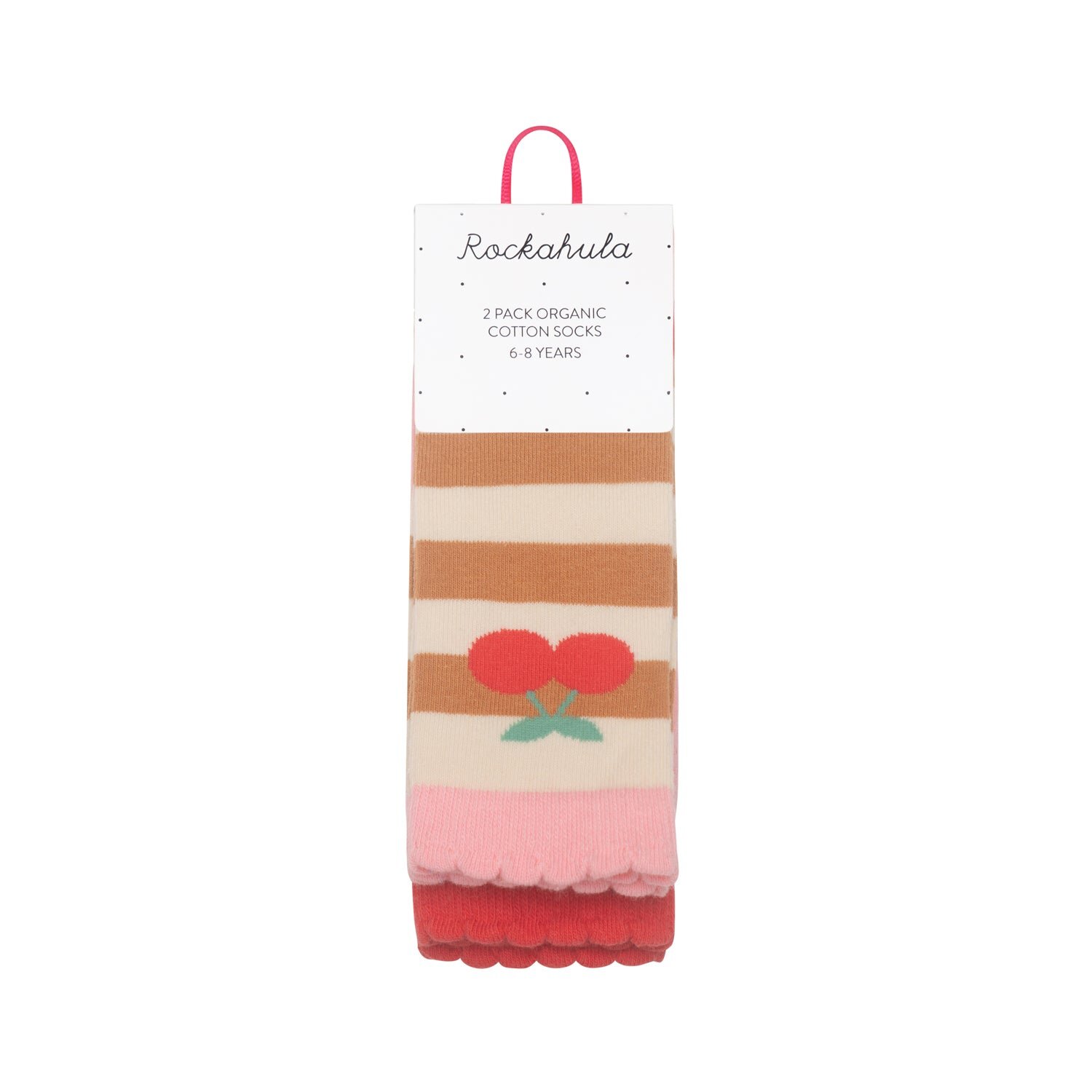 Rockahula 2er Pack Bio-Baumwolle Socken Stripy Cherry - Kirschen & Herzen Rockahula 2er Pack Bio-Baumwolle Socken Stripy Cherry - Kirschen & Herzen