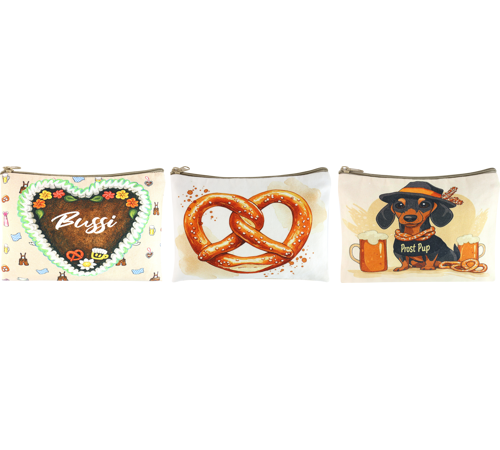 HOFF Interieur Kosmetik Groß Stofftasche Bavaria - Prost Pup Dackel mit Bier HOFF Interieur Kosmetik Groß Stofftasche Bavaria - Prost Pup Dackel mit Bier