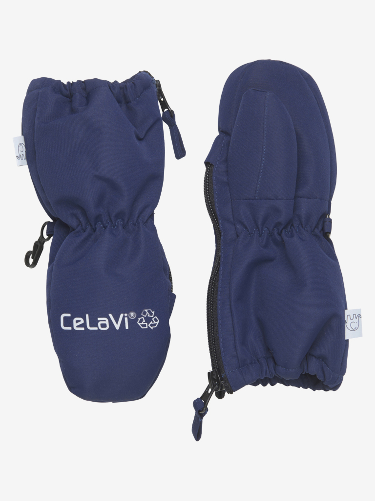 CeLaVi Fäustlinge in Navy mit Reißverschluss