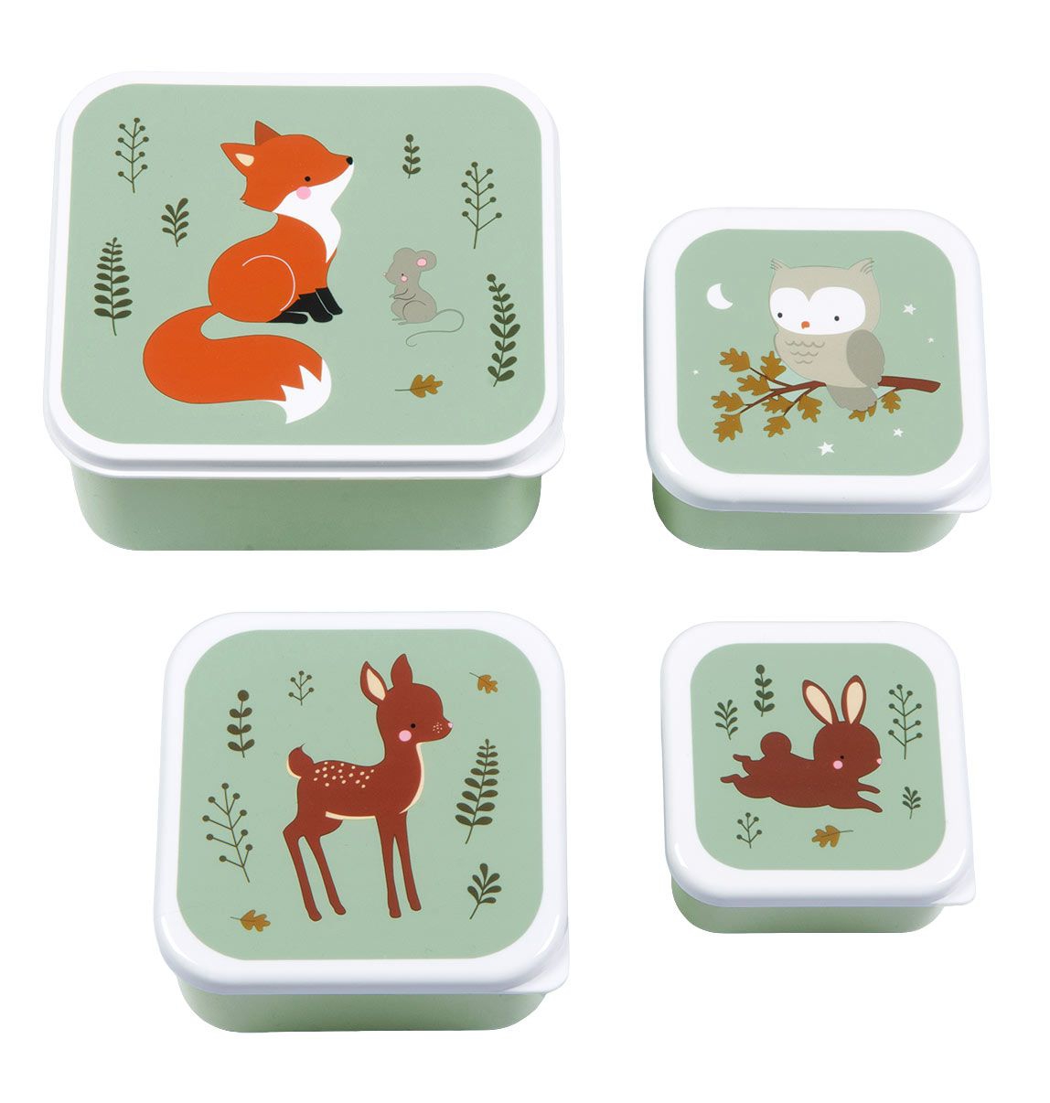 A Lovely Little Company Brotzeitbox Set von 4 - Waldfreunde & Fuchs