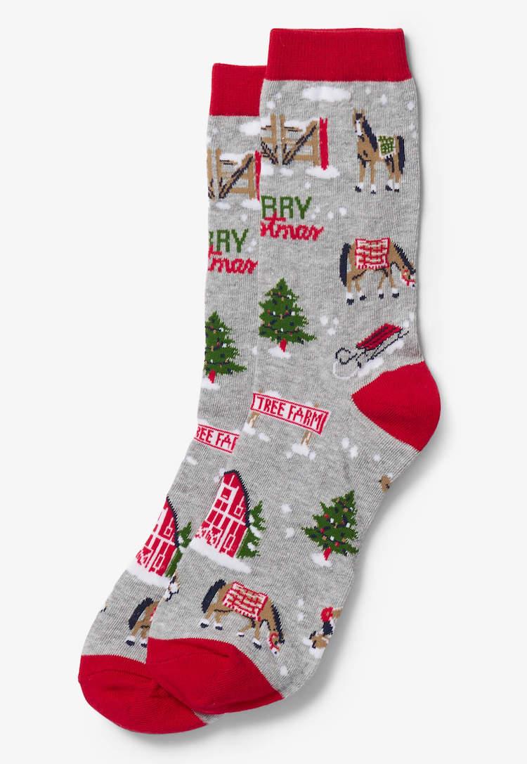 SO0CHCO002 Little Blue House Herrensocken - Merry Christmas - Pferde Farm