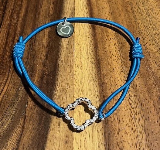 Lua Floris Armband - Elastisch mit Silber Glitzer Charm - Wählen Sie Ihre Farbe Lua Floris Armband - Elastisch mit Silber Glitzer Charm - Wählen Sie Ihre Farbe